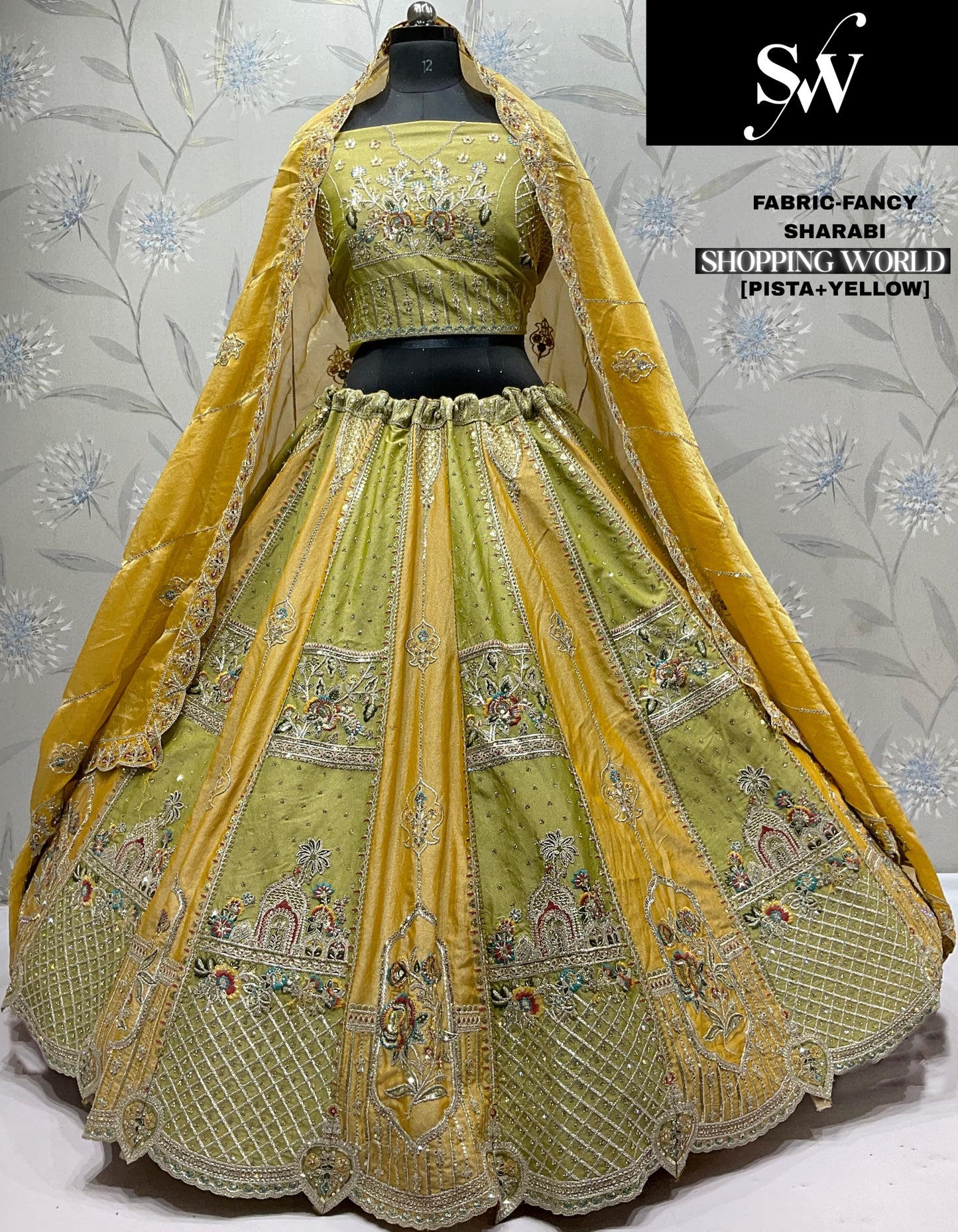 Fantastic peach yellow Fancy Lehenga
