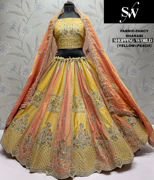 Fantastic peach yellow Fancy Lehenga