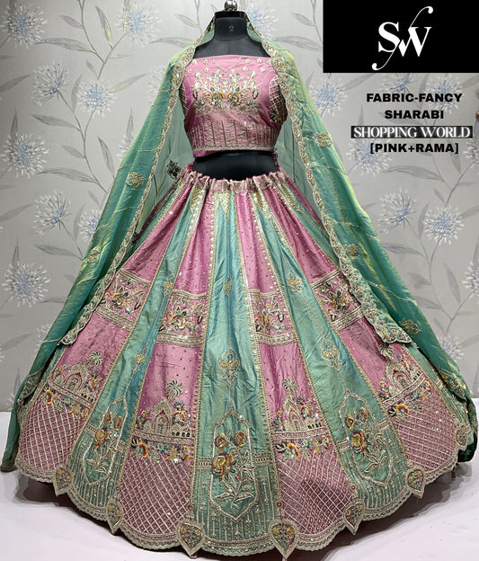 Engaging Sky blue Lavender Fancy Lehenga