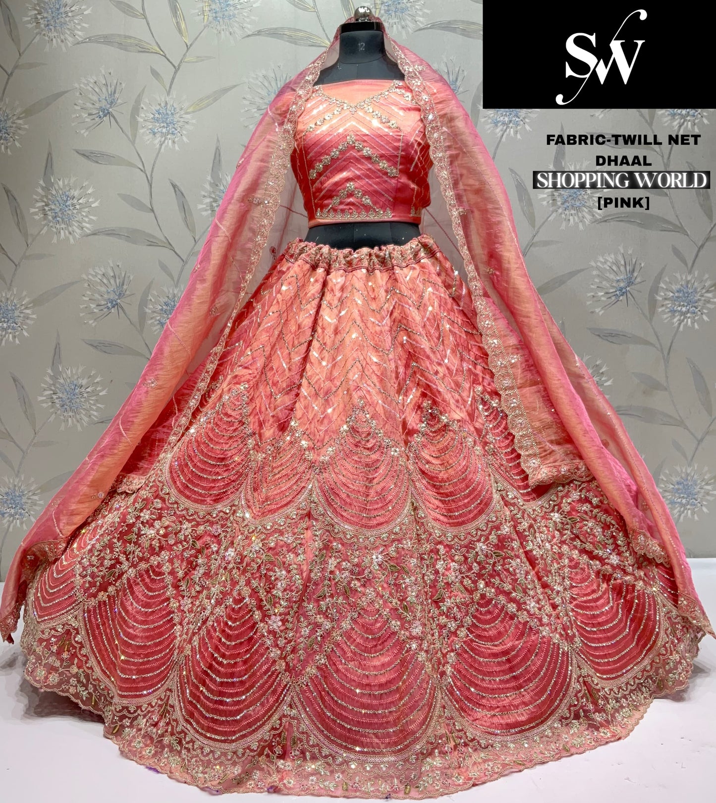 Good looking yellow Twill net Lehenga