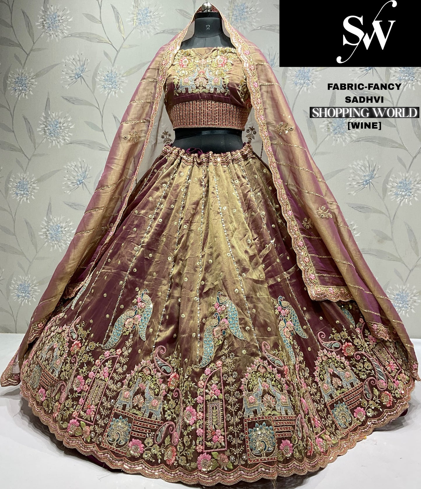 Elegant Sky green peacock Fancy Lehenga