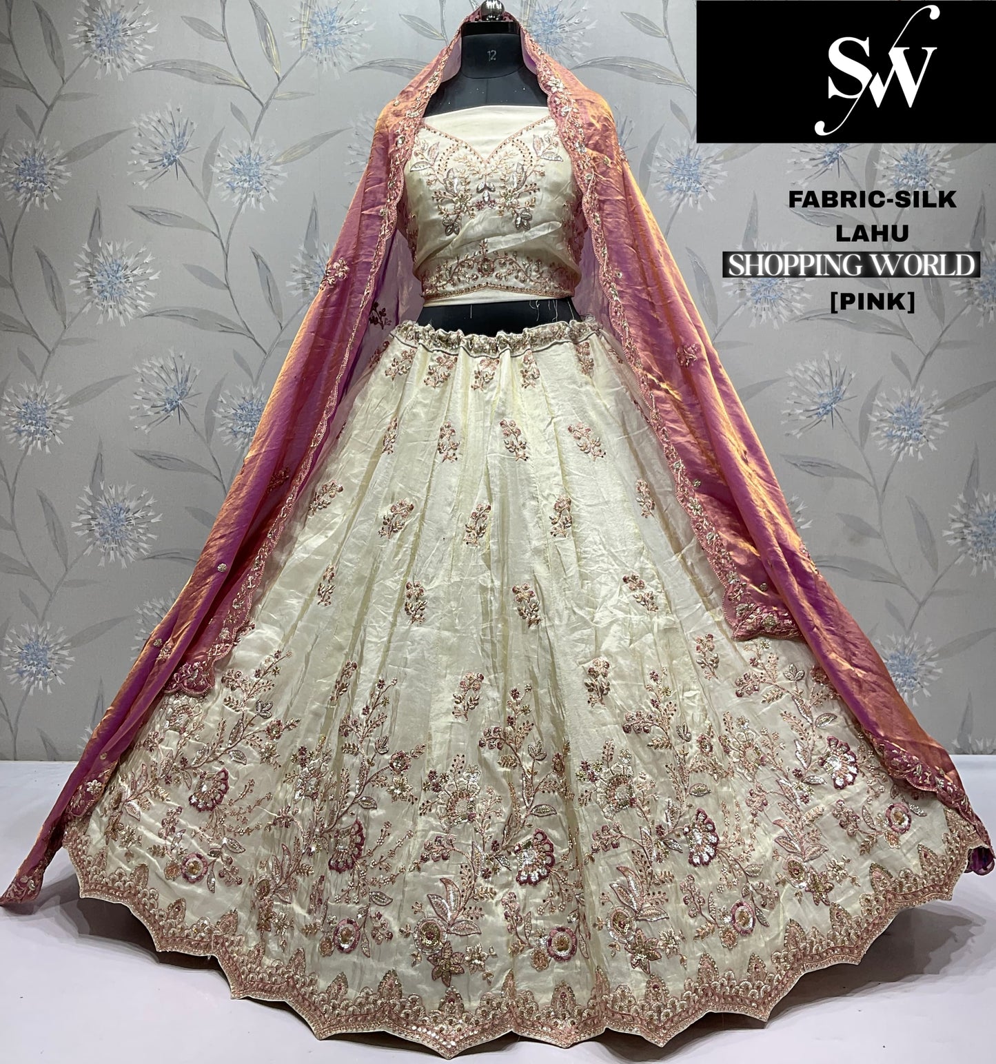 Tremendous orange silk Lehenga