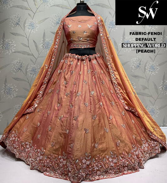 Elegant peach Fendi Lehenga