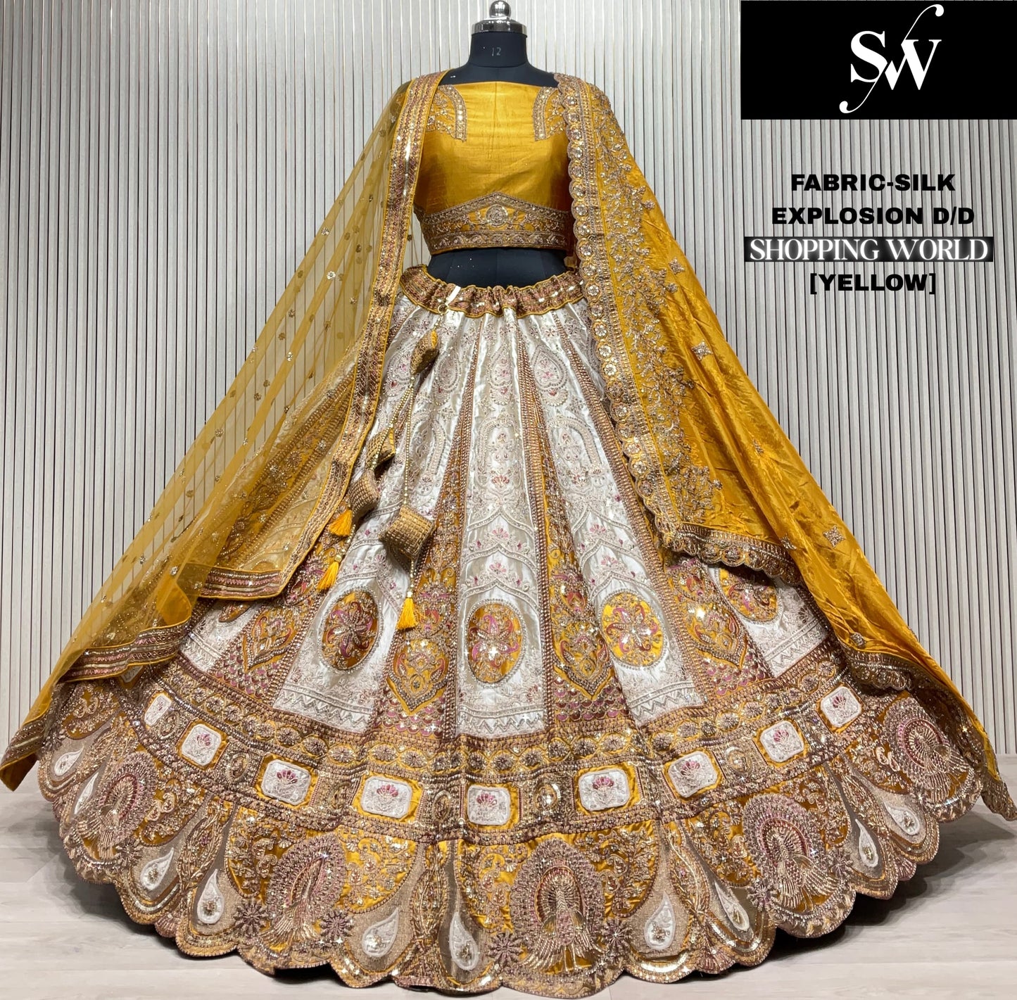 Stunning pink white double toneSilk Lehenga