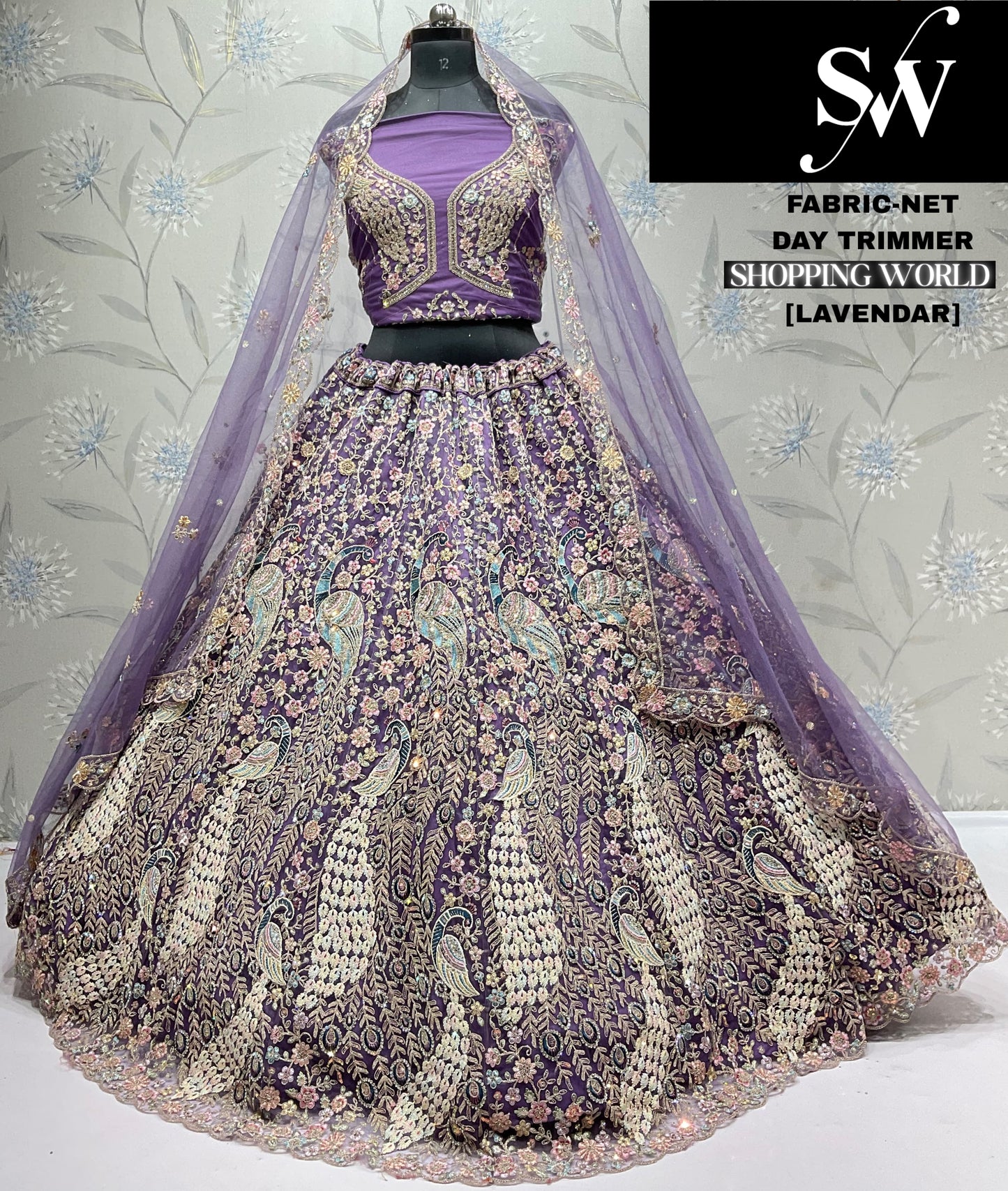 Amazing pink peacock Net Lehenga