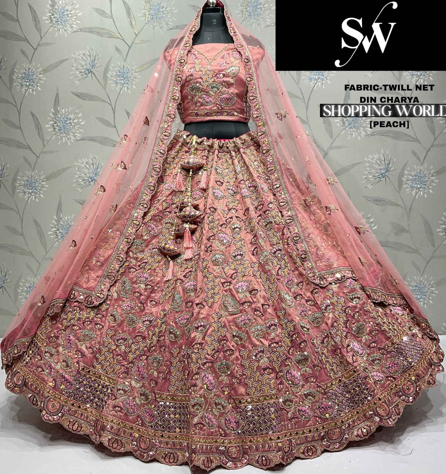 Gorgeous Mustard yellow Twill Net Lehenga