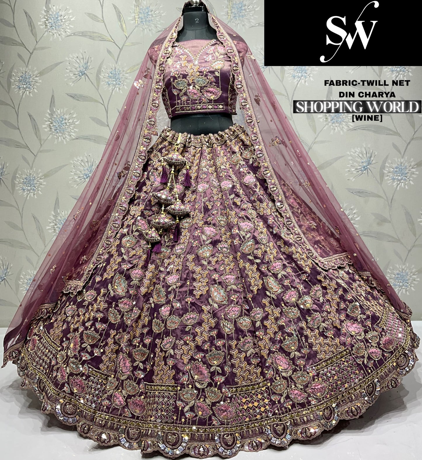 Attractive pink Twill Net Lehenga
