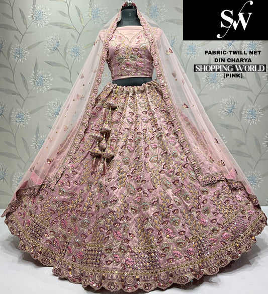 Fabulous Wine Twill Net Lehenga