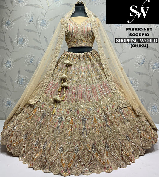 Something different Sky blue Net Lehenga