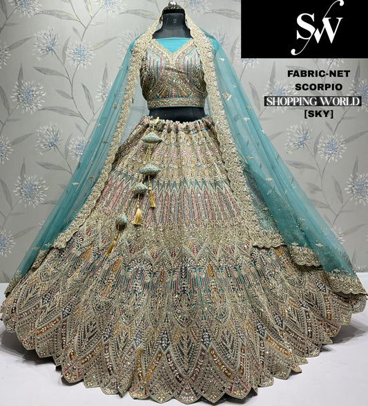 Eye catching pink Net Lehenga