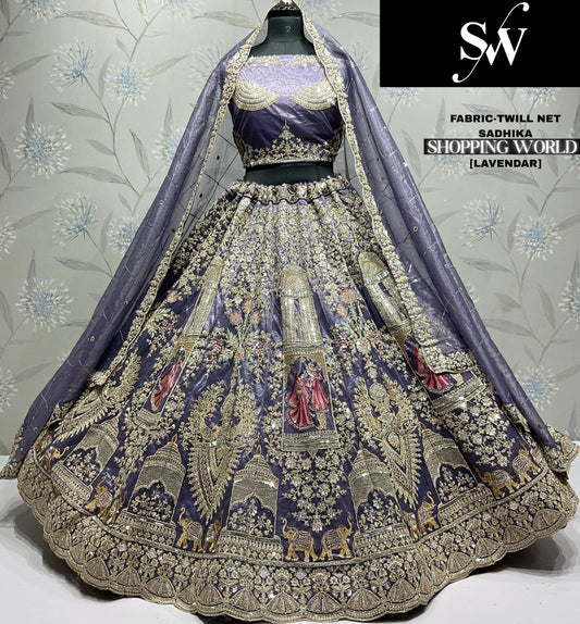 Pretty pink Twill Net Lehenga