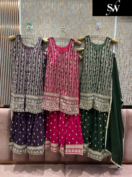 Amazing purple Hot pink green Shrug dress