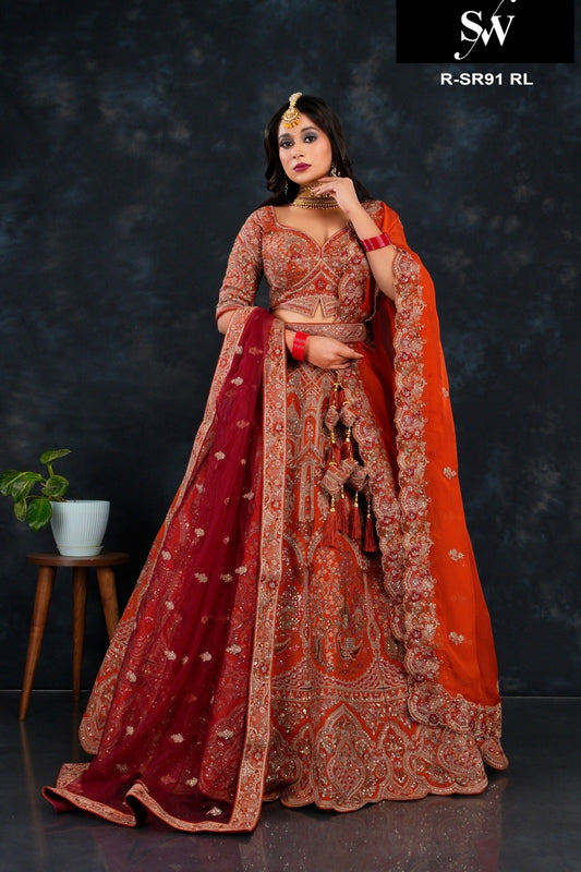 Latest trendy red bridal Lehenga