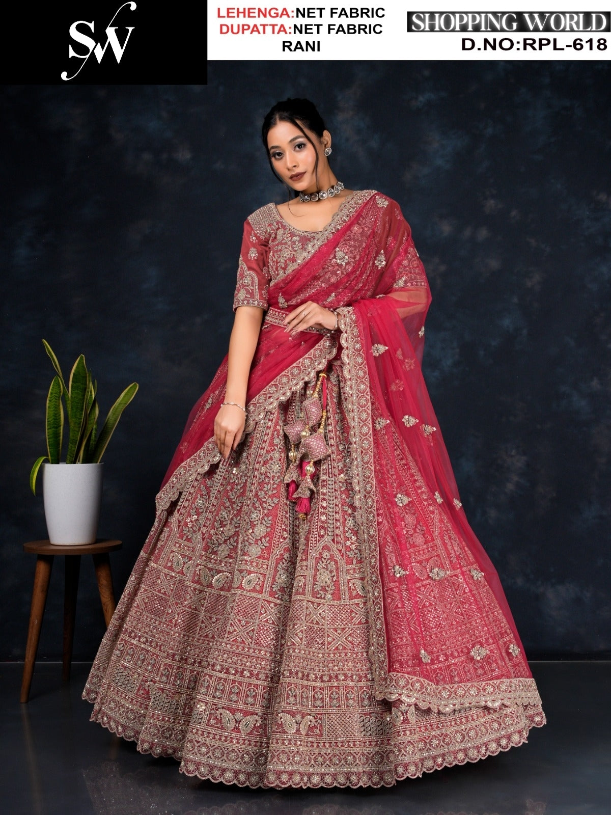 Designer Lemon green Net Lehenga