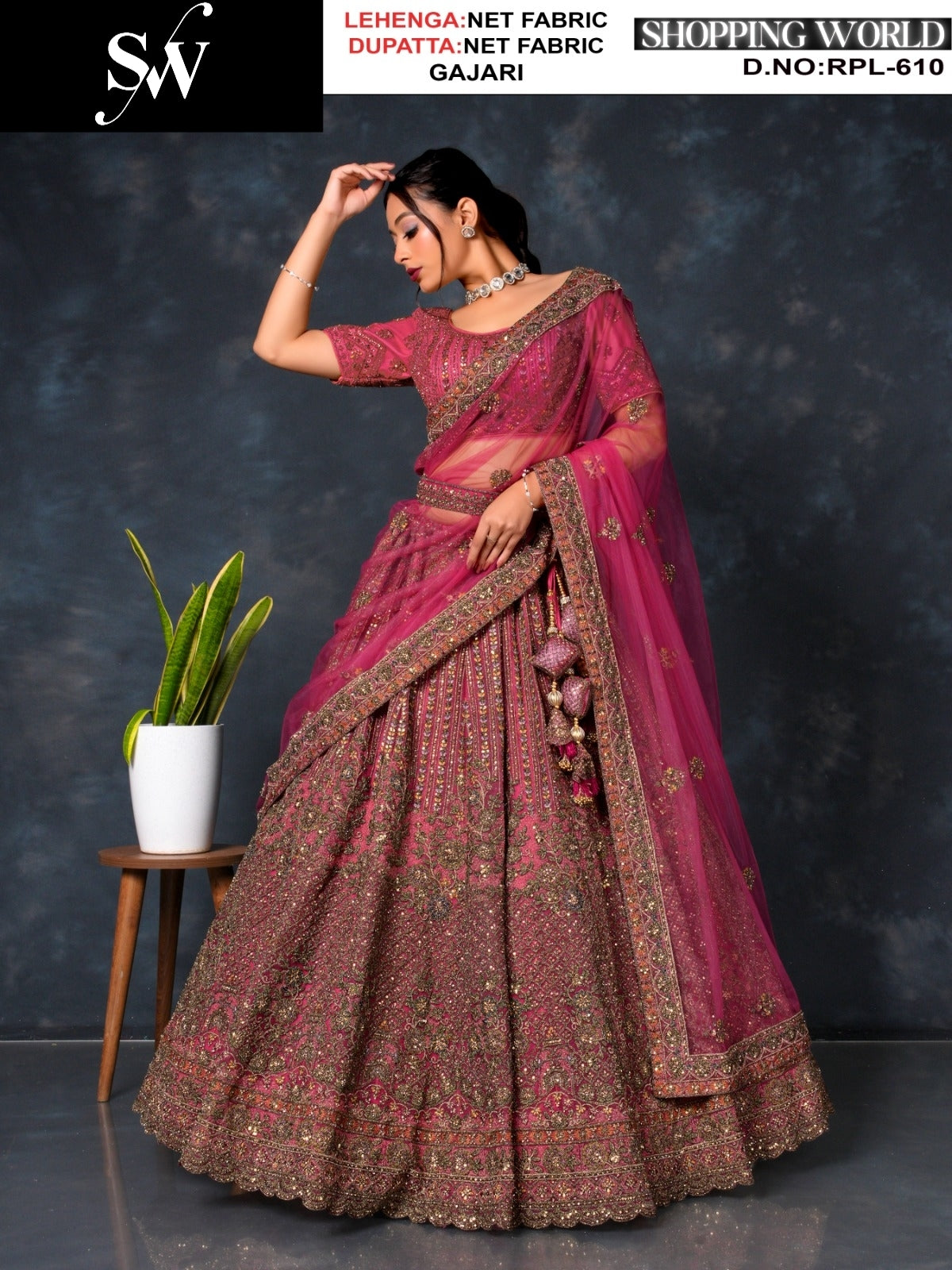 Khoobsurat purple Net Lehenga