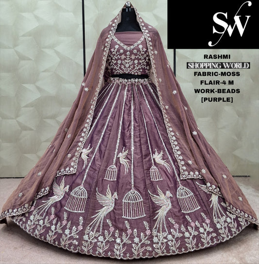 Amazing mehendi green Parrot Moss Lehenga