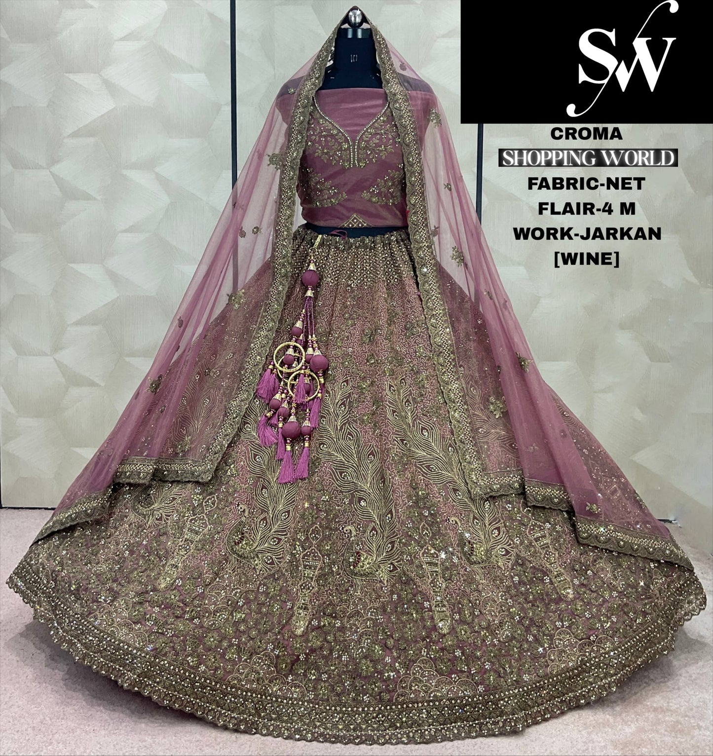 Awesome Grey Jarkan Net Lehenga
