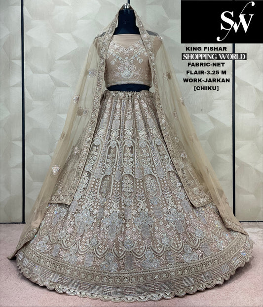 Astonishing pink Jarkan Net Lehenga
