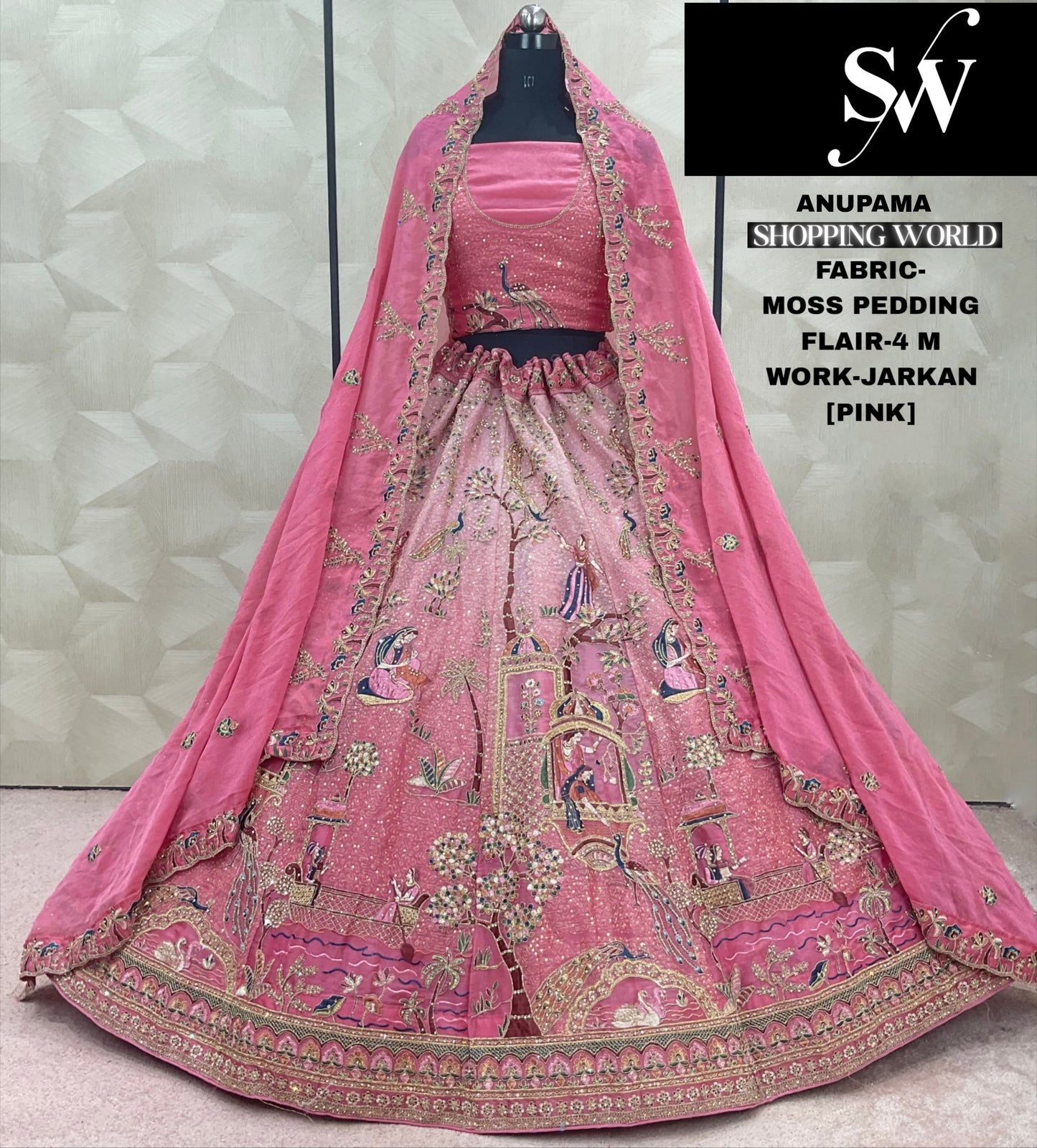 Lovely purple Lavender Jarkan Moss pedding Lehenga