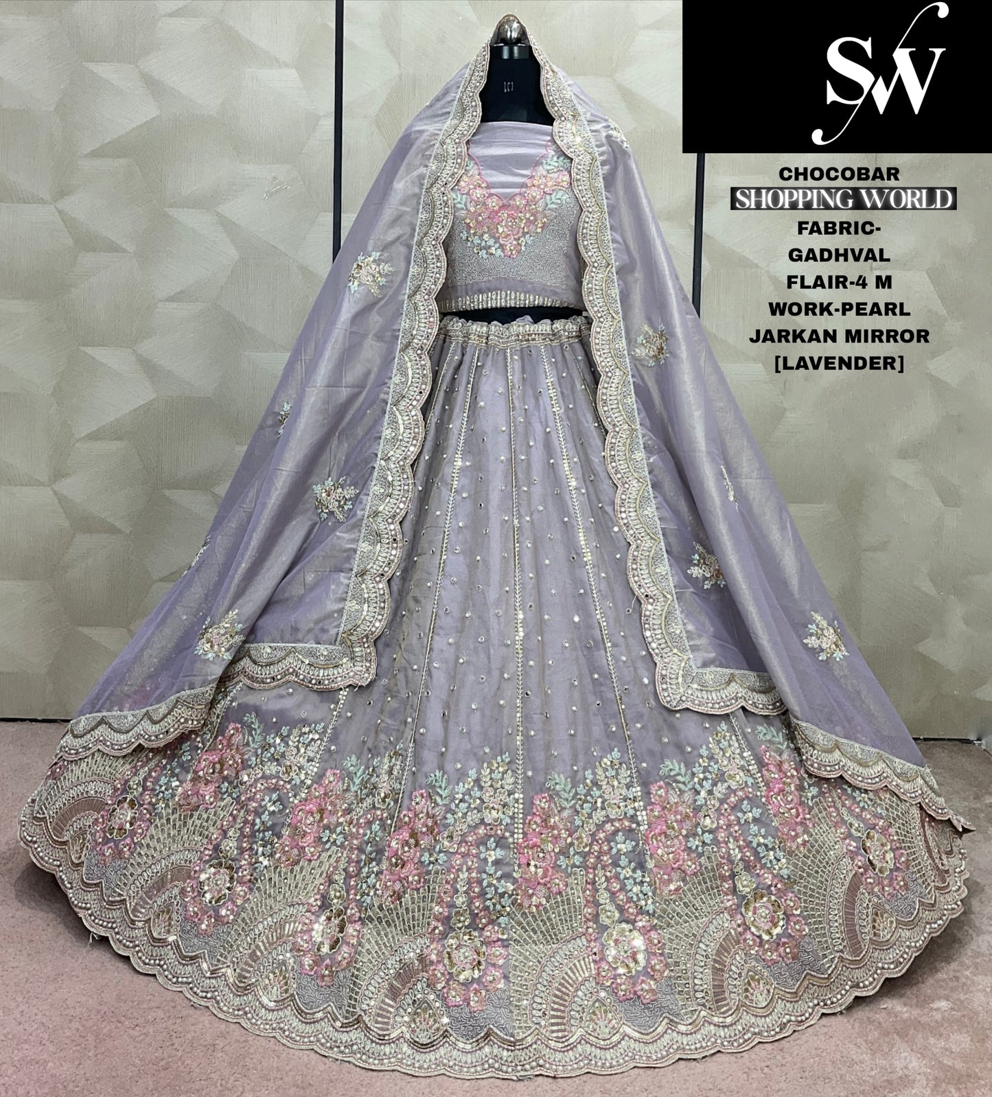 Delightful pink Jarkan mirror Gadhval Lehenga