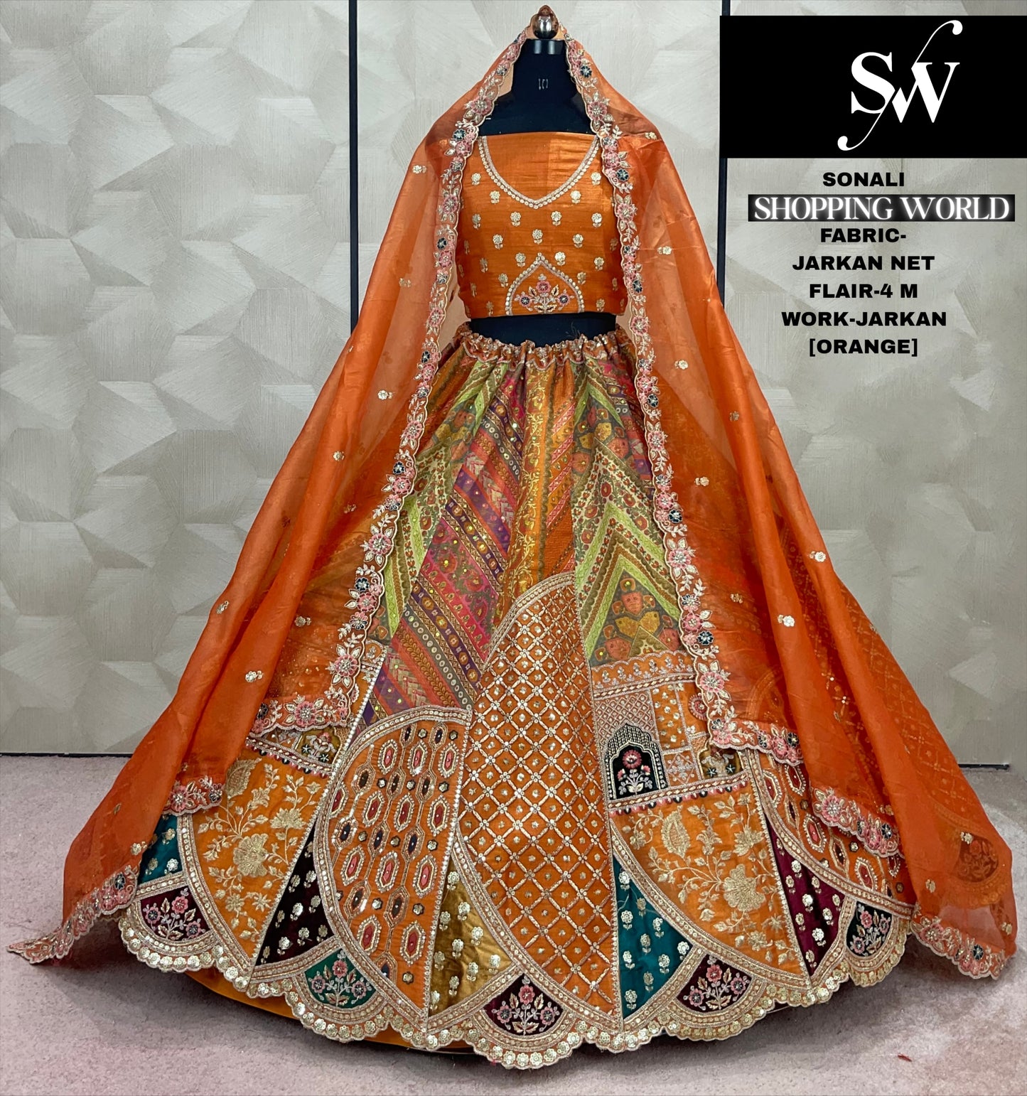 Engaging pista green Jarkan Net Lehenga