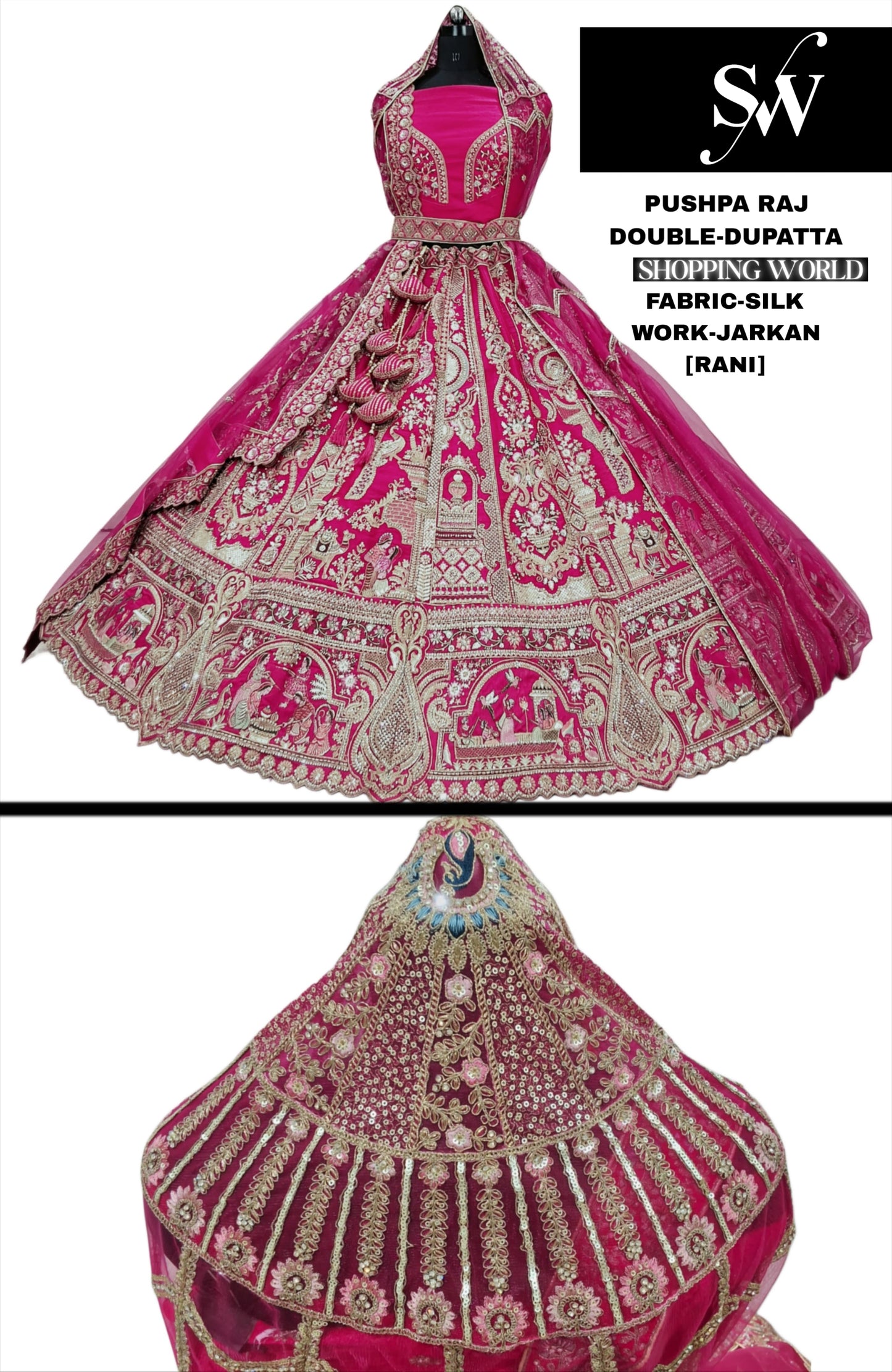 Royal Red Bridal Lehenga Double tail Dupatta with Dupatta happy customer