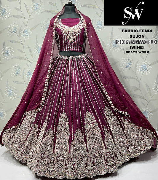 Khoobsurat Sky blue Firozi Beats Fendi Sujon Lehenga