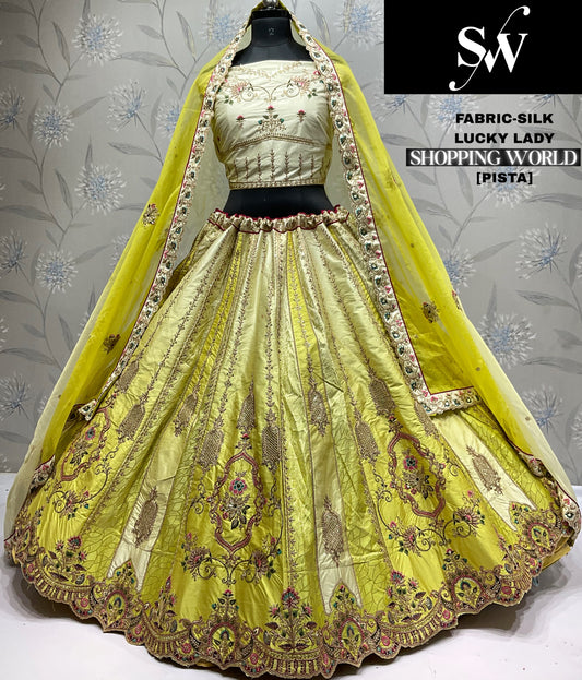 Something different Sky blue Silk Lehenga
