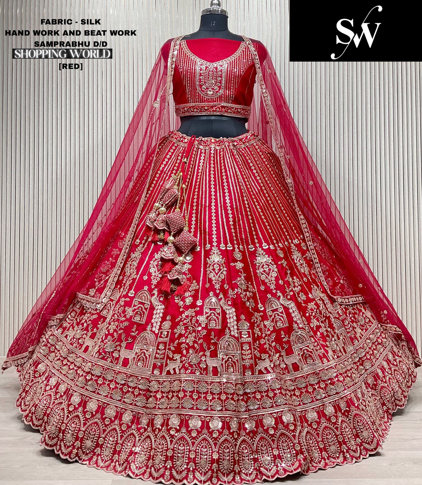 Khoobsurat Rani pink peacock Silk Bridal Lehenga