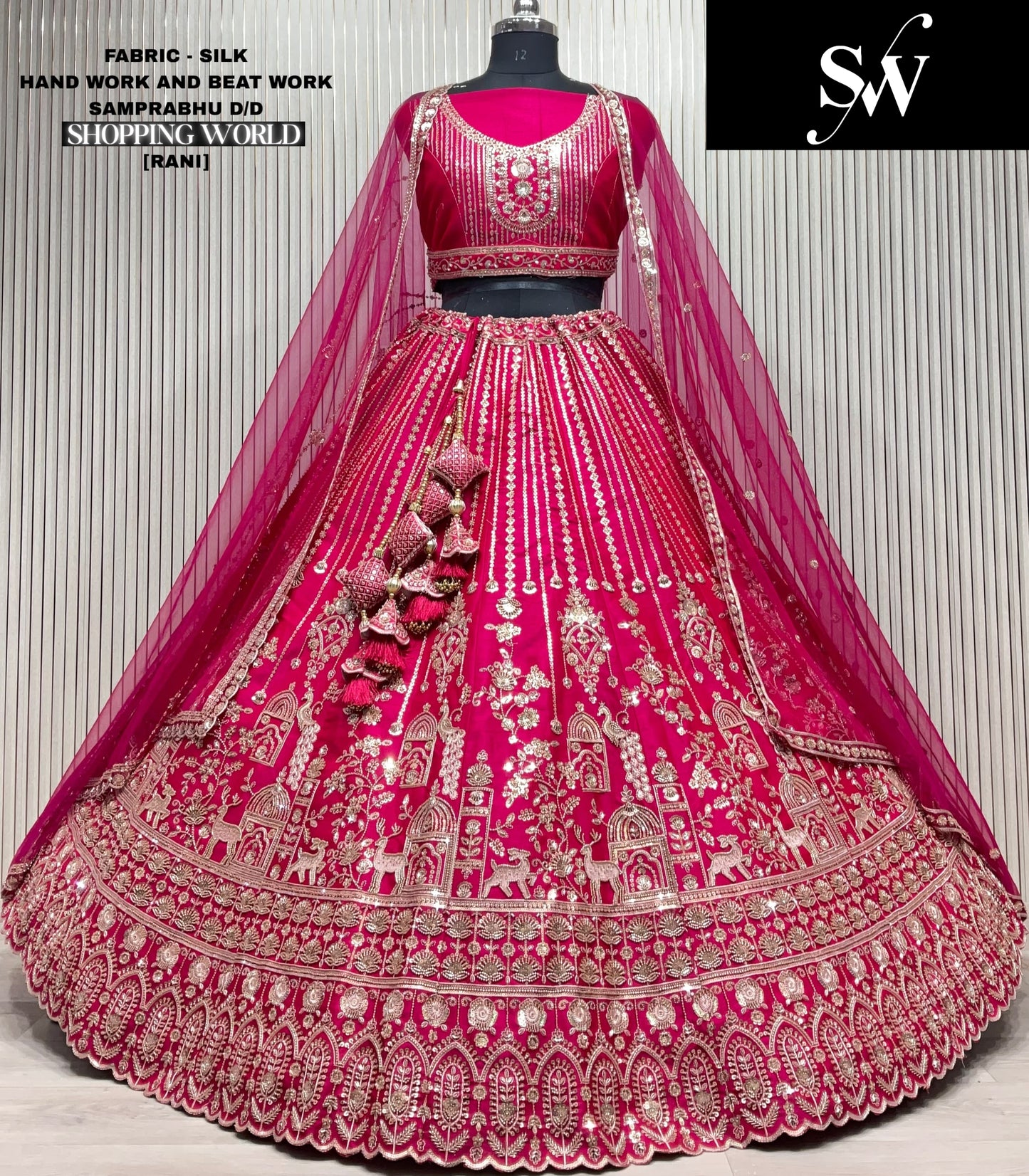 Pleasing white peacock Silk Bridal Lehenga