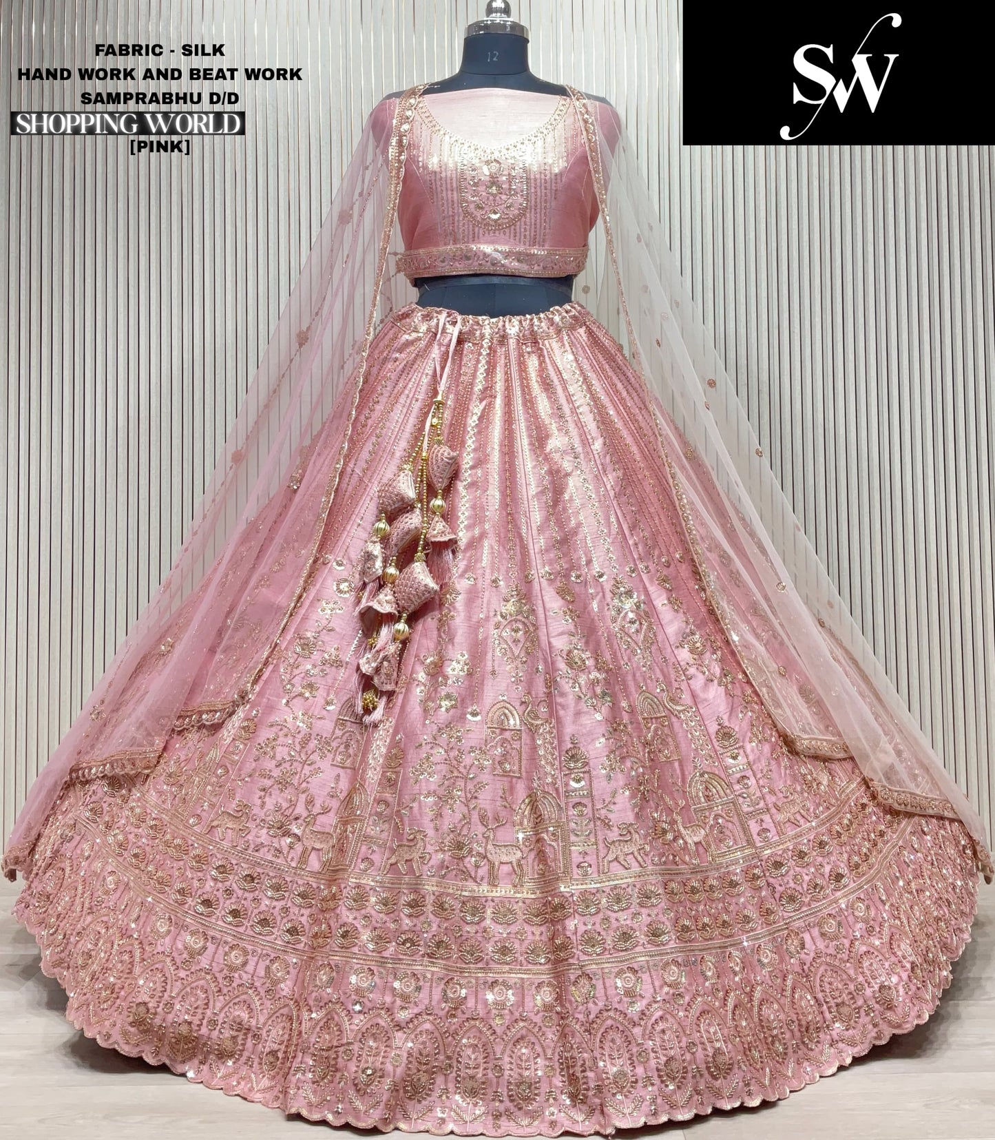 Beautiful red peacock Silk Bridal Lehenga