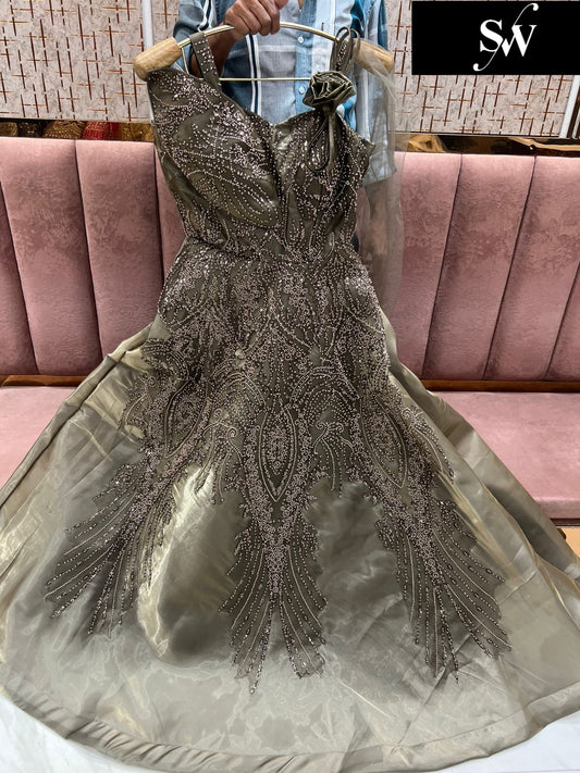 Amazing Mehendi Green gown