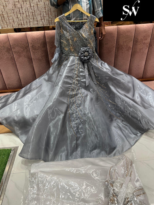 Glamorous Grey Golden gown