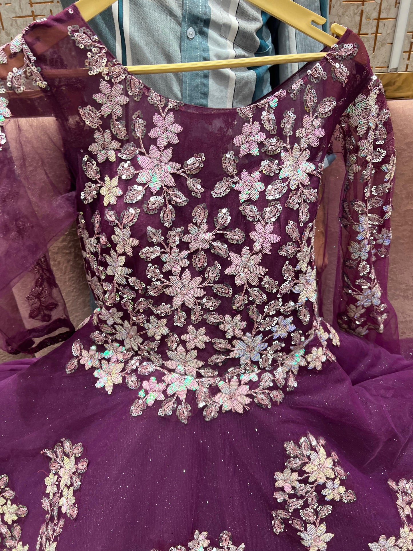 Eye catching Purple gown
