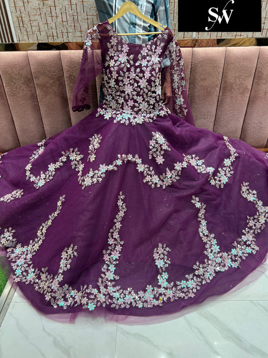 Eye catching Purple gown