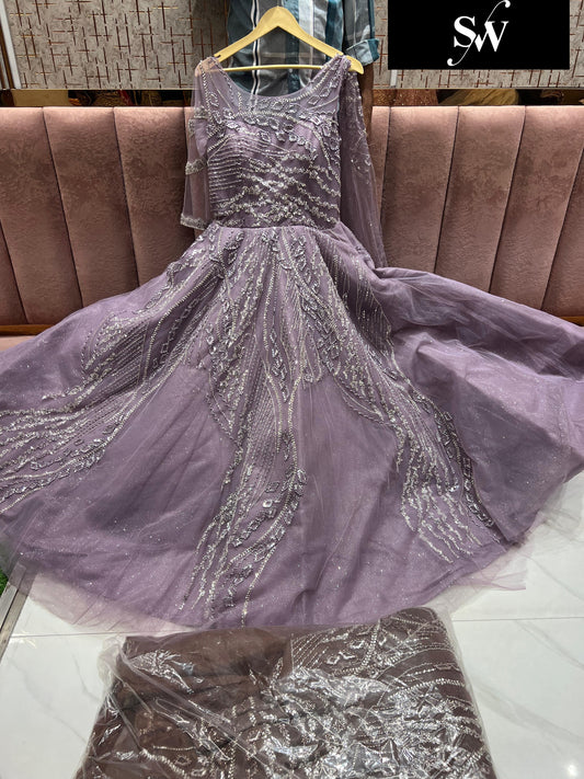 Delighted purple Sequins gown