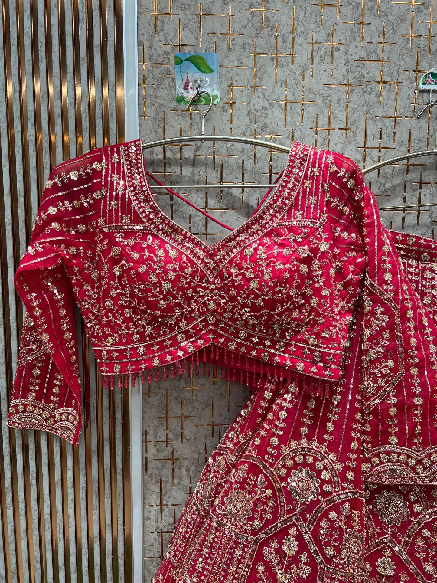 Fabulous Hot pink Crop top Lehenga