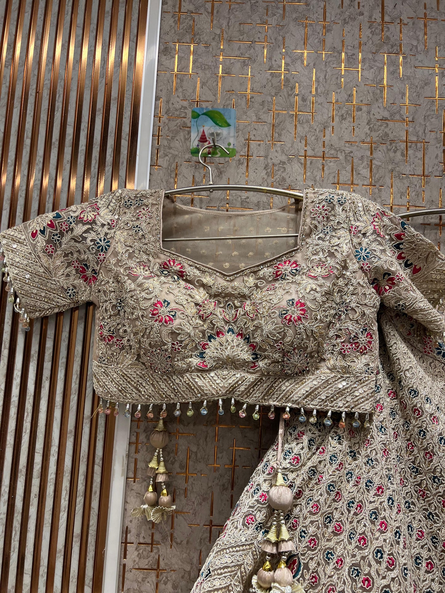 Astonishing White pink contrast dupatta Crop top Lehenga