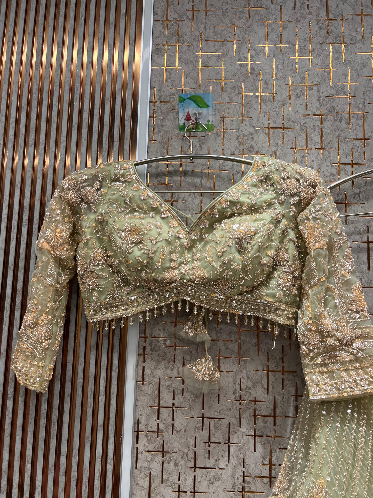 Charming orange Crop top Lehenga