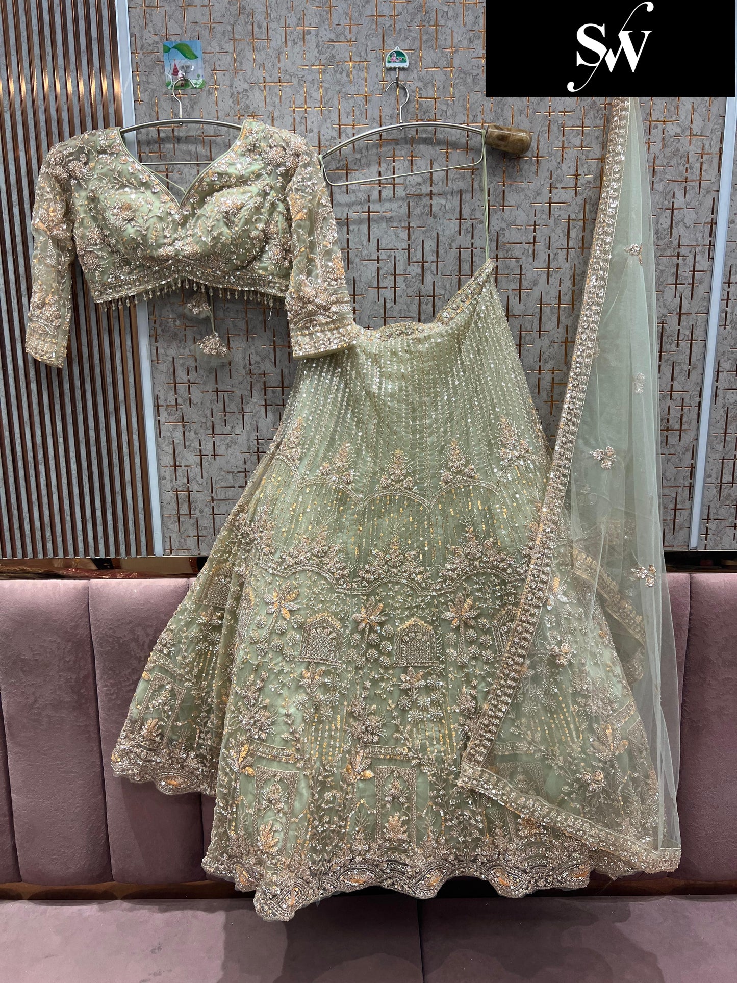 Stunning Navy blue Crop top Lehenga