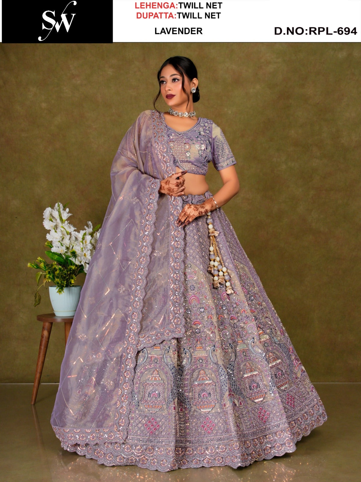 Amazing Sea green Twill Net Lehenga