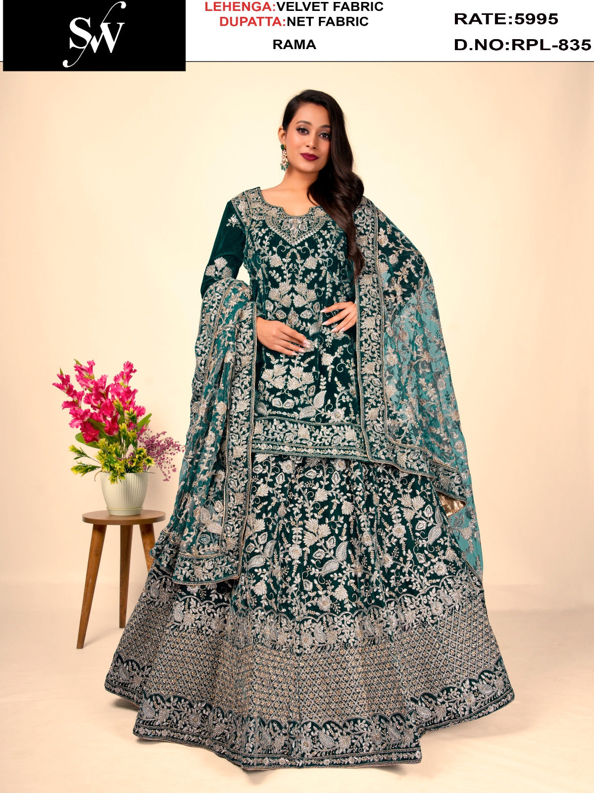 Fantastic Maroon Velvet Peplum Dress Lehenga