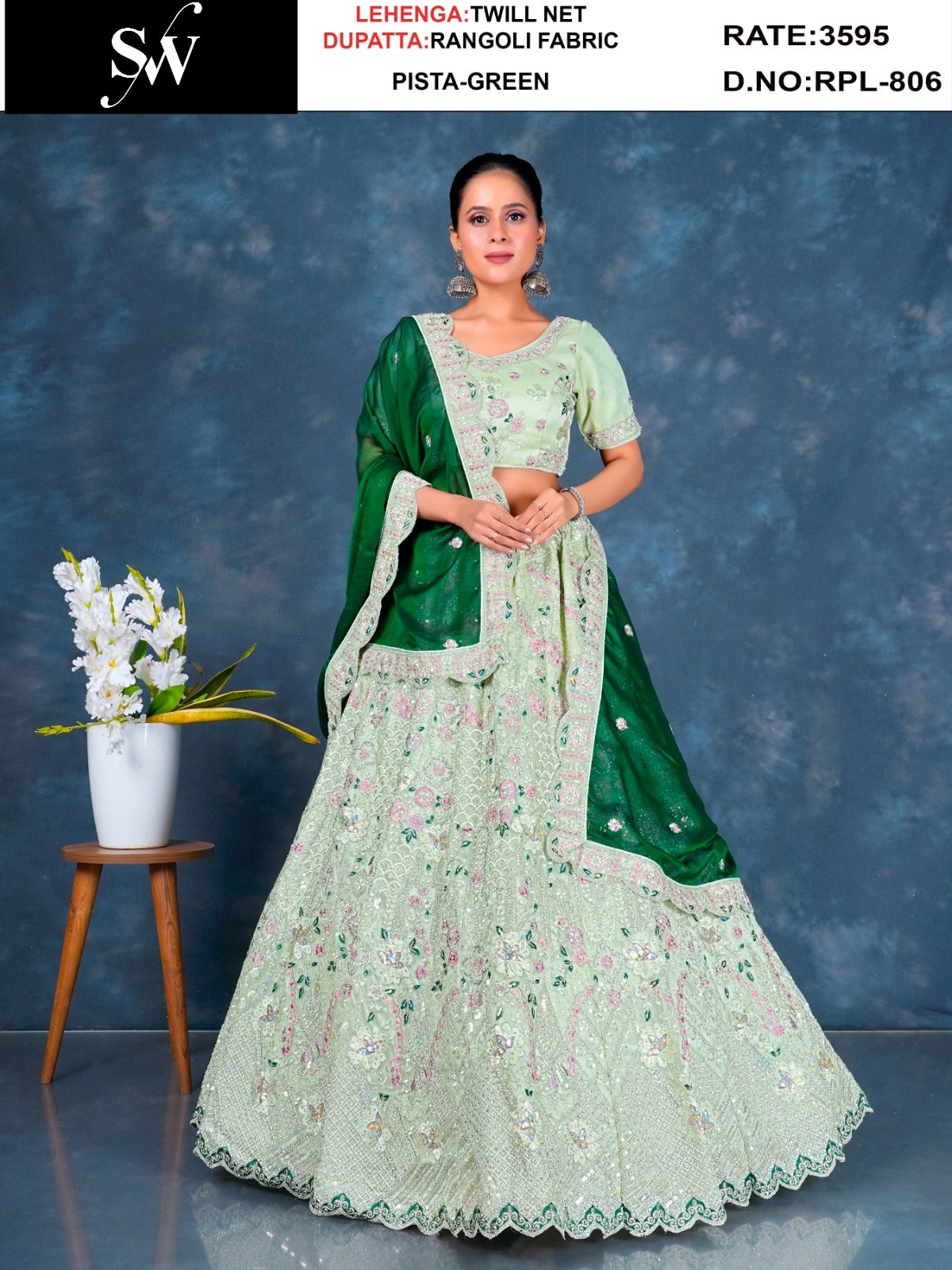 Good looking Lavender brown Twill Net Lehenga