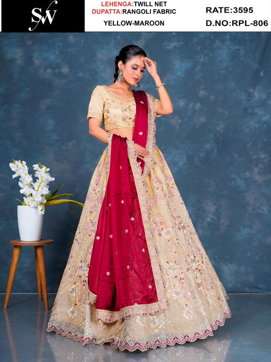 Stunning Sea green Twill Net Lehenga