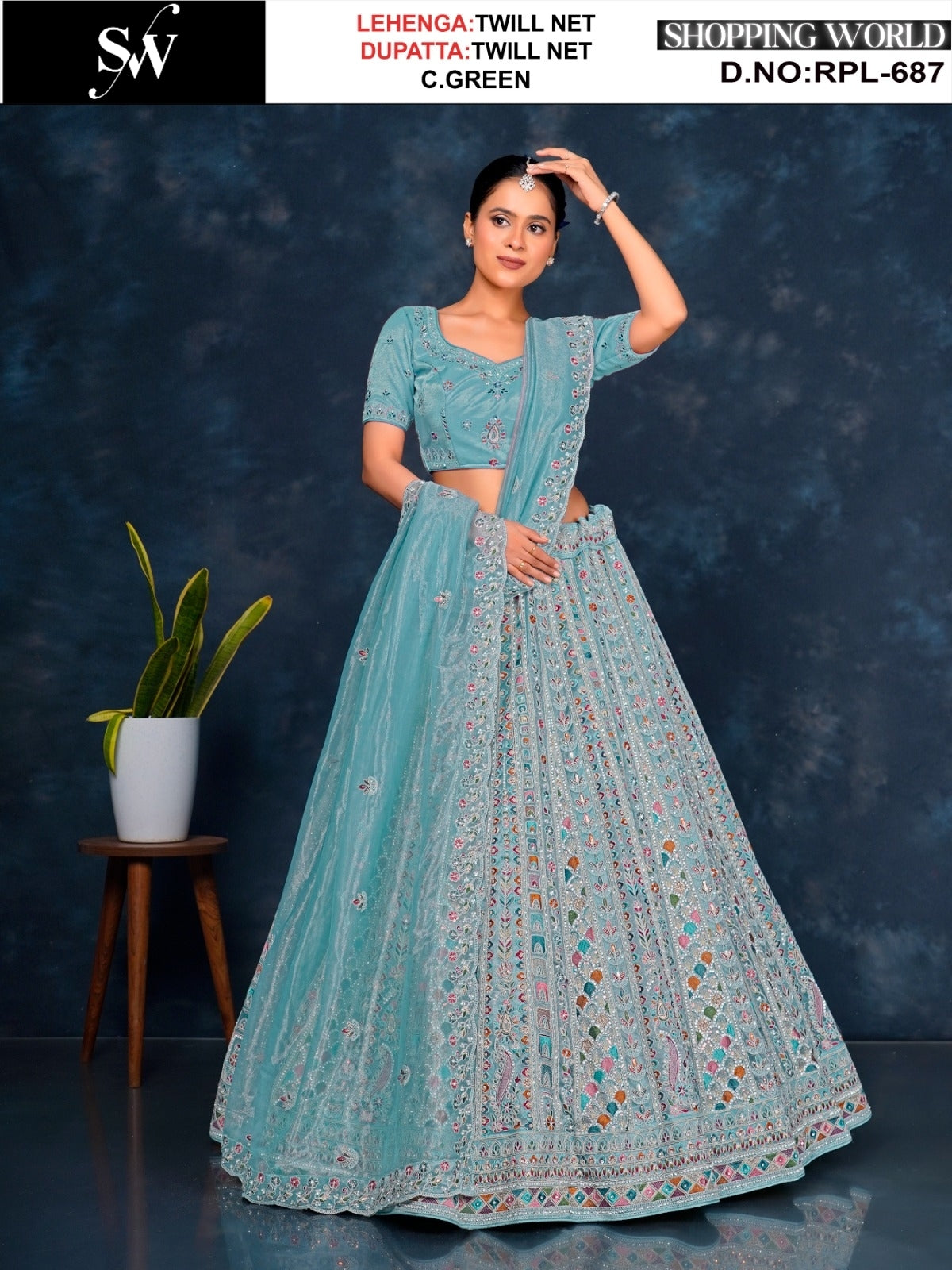 Fabulous off white Twill Net Lehenga