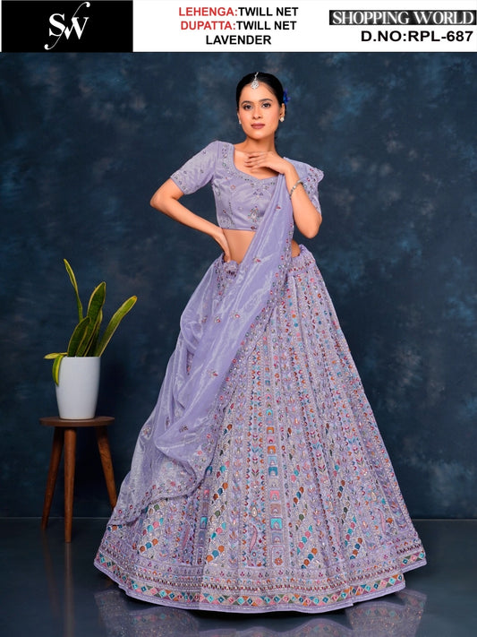 Amazing pink Twill Net Lehenga