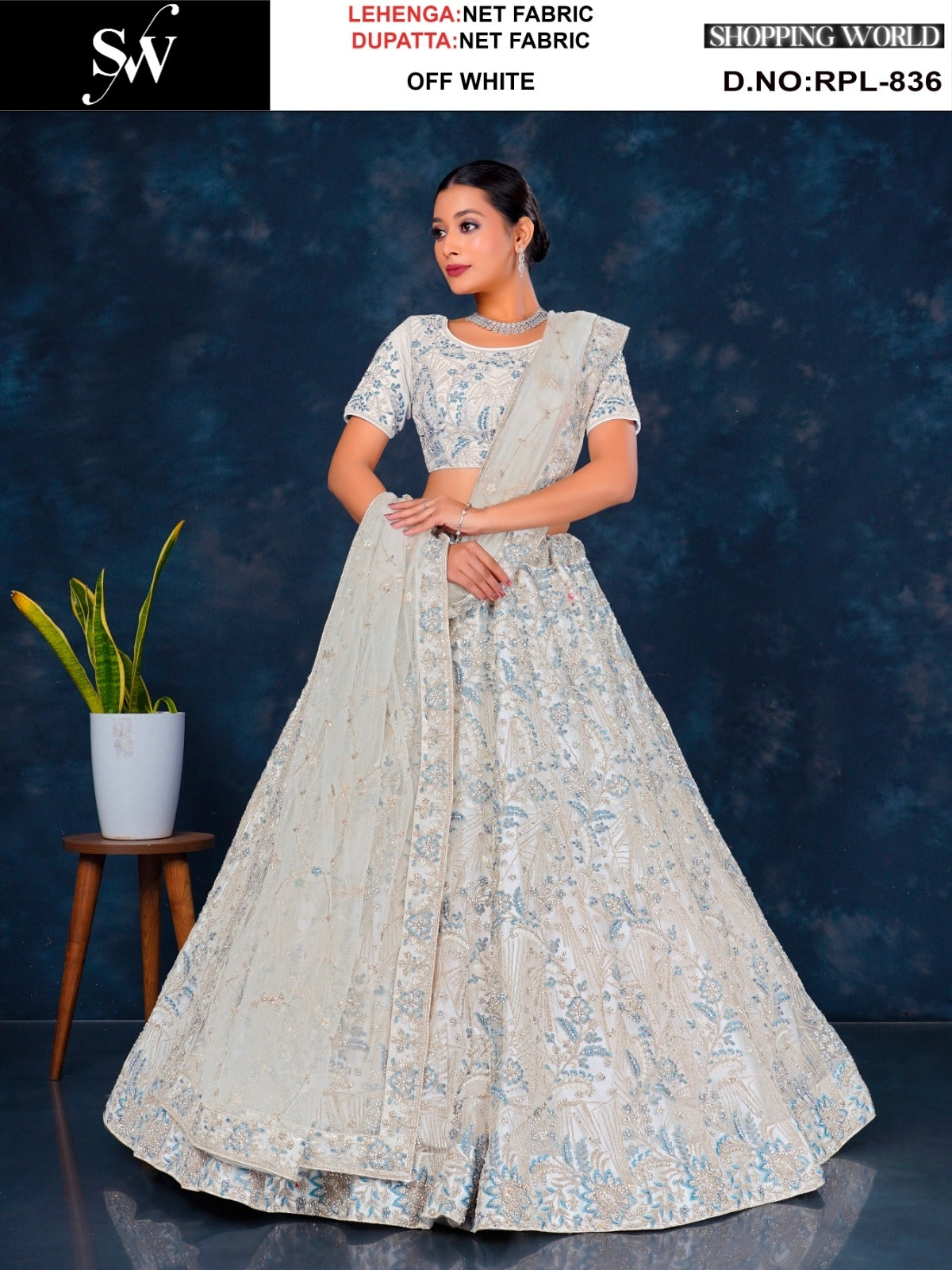 Tremendous purple Net Lehenga