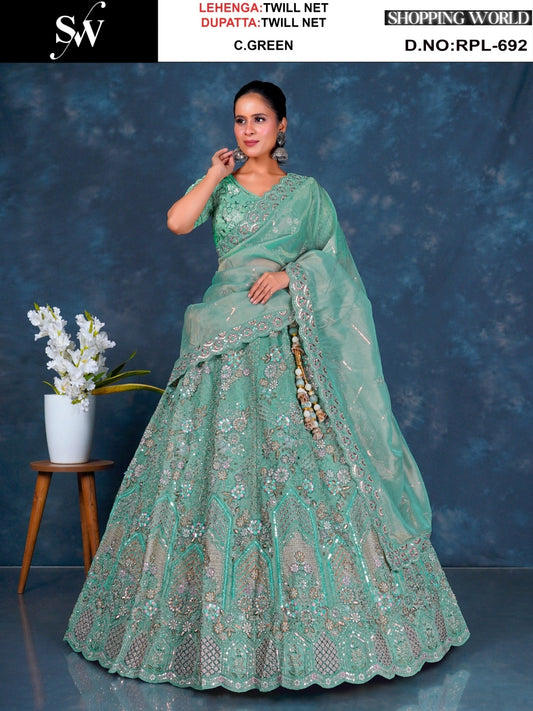 Something different Lavender Twill Net Lehenga