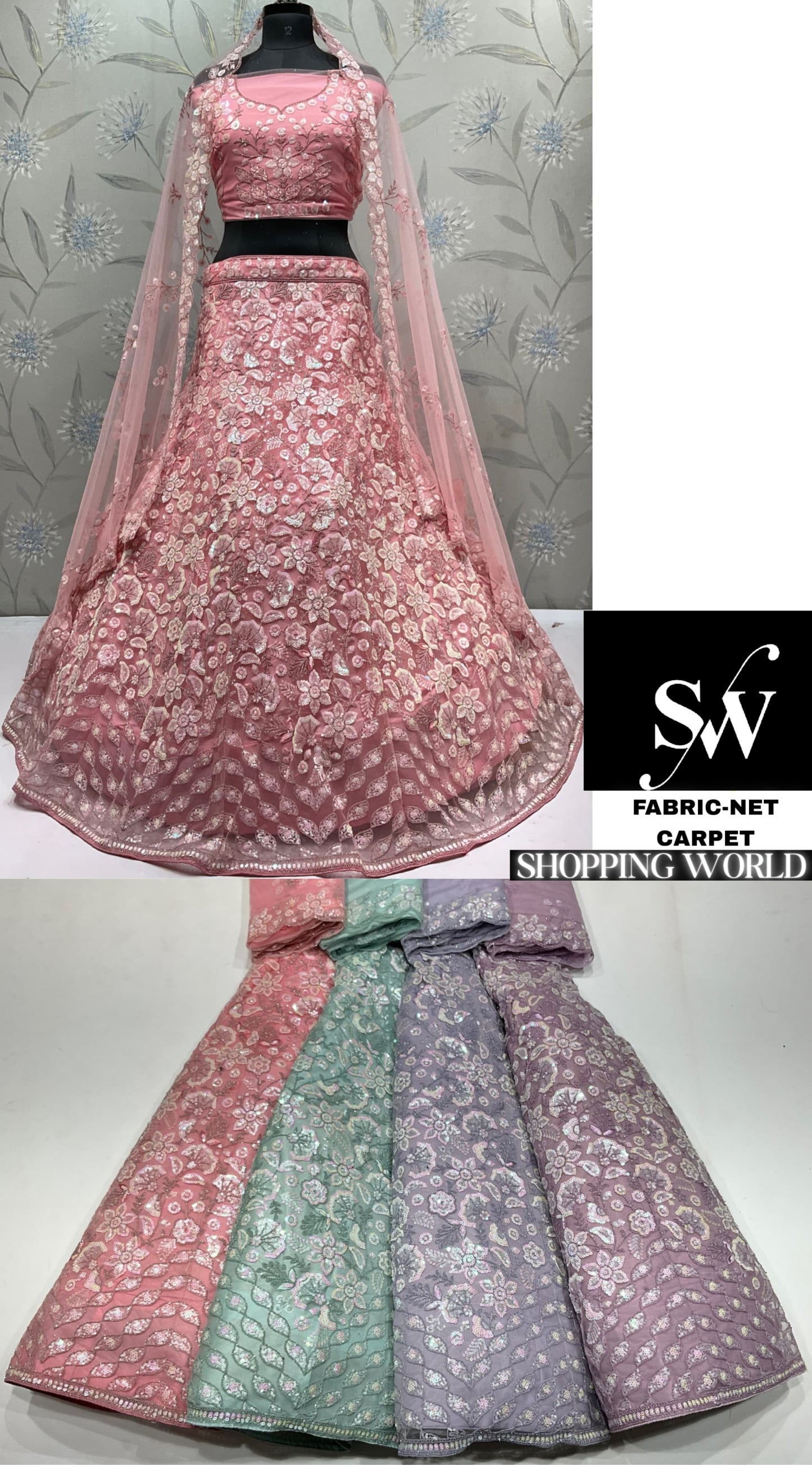 Astonishing pink Net Lehenga