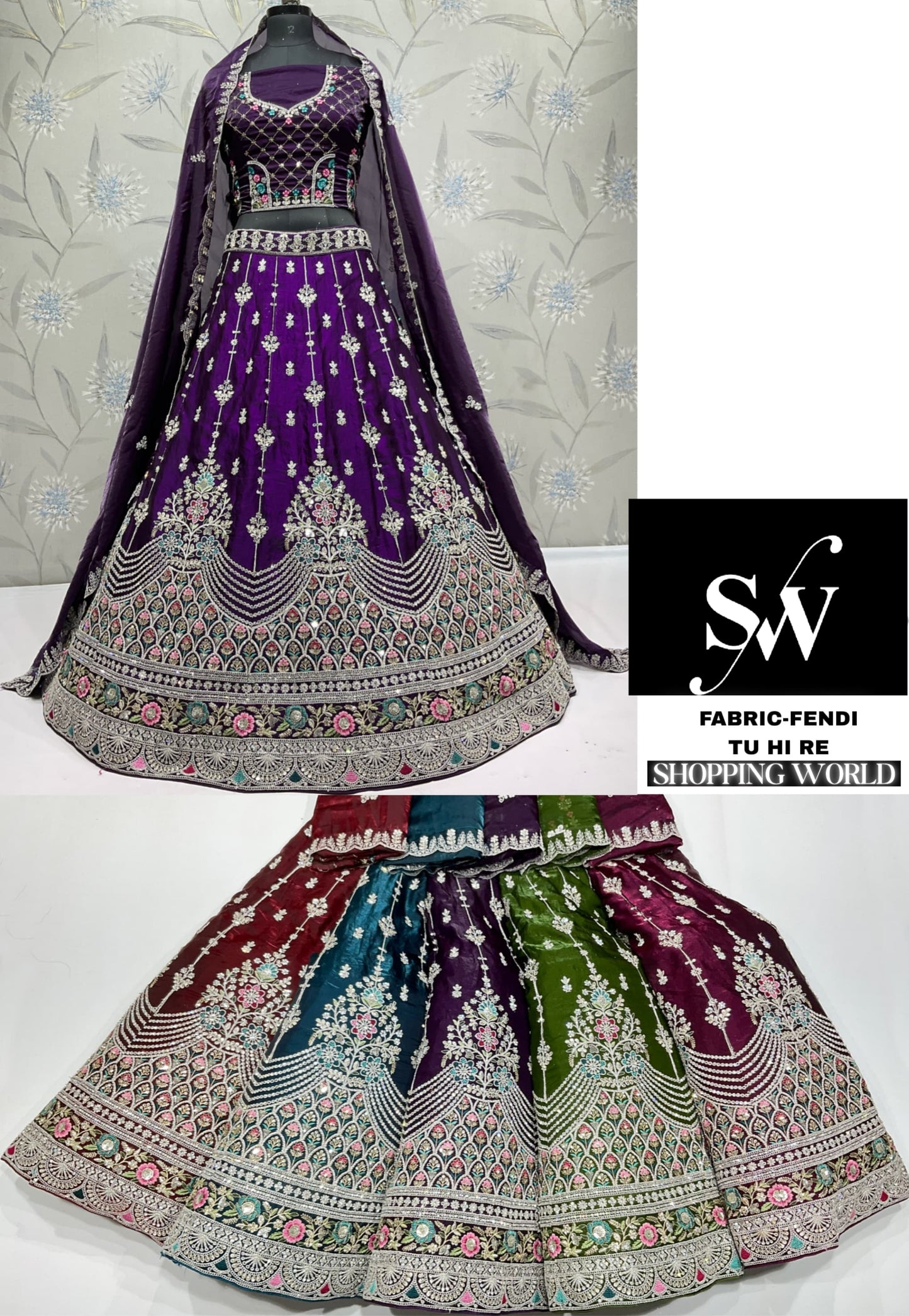Khoobsurat purple Fendi Lehenga